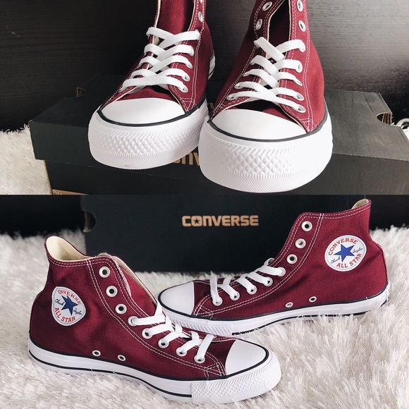✨New CONVERSE All Star High Top Sneakers Burgundy - Picture 4 of 8